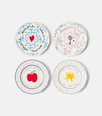 BITOSSI HOME Set di 4 piatti Il Frutto della Passione in porcellana