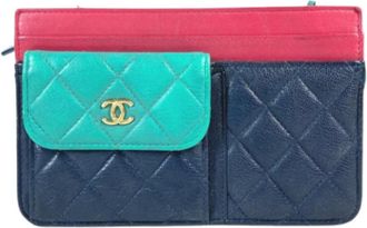 Chanel Pre-owned Leather chanel-bags - Dames - Vintage Schoudertas - Blauw - ONE Size - Leer - Vintage
