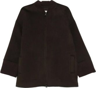 Manzoni24 zip-up fitted jacket - Brown