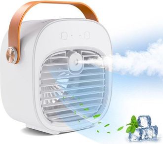 No Brand Mini Ventilador Port&aacute;til De Escritorio Con Refrigeraci&oacute;n L&iacute;quida (4000 Mah, 128 Ml, Tipo-c), Aire Acondicionado Personal De 3 Velocidades