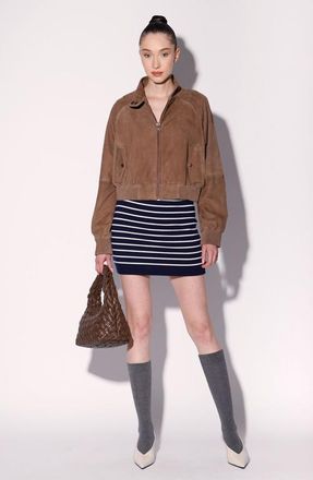 Walter Baker Bowie Suede Bomber Jacket in Toffee Suede at Nordstrom, Size Medium