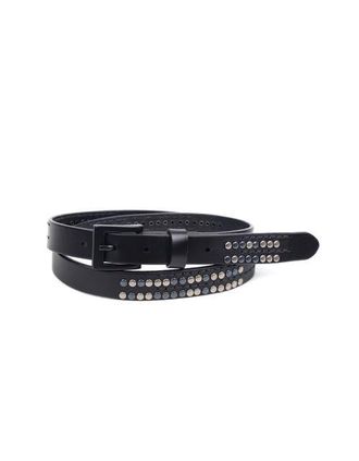 OLD TREND Ficus Genuine Leather Studded Refined Everyday Belt in Black at Nordstrom, Size Medium