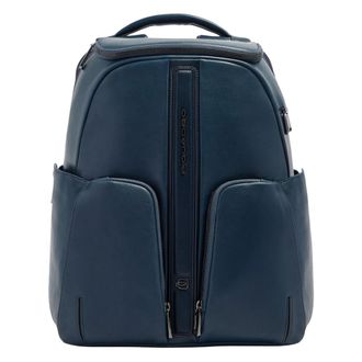 Piquadro Victor 35-5 cm Laptoptas met Draadloze Oplader - Heren - Tassen - Blauw - Maat: ONE Size Zijde