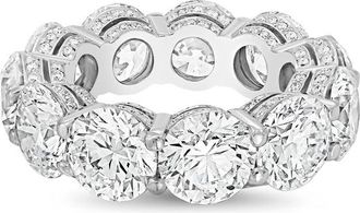 Diana M. Jewels 14kt white gold 19.00cts Lab-Grown Round Diamond Eternity Band with Micro Pav&eacute;