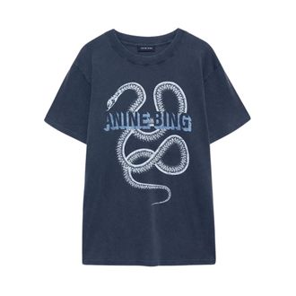 Anine Bing T-Shirts, female, Gray, Size: XS Lili Tee Snake