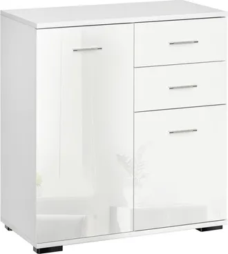 HOMCOM Homcom - Cabinet Sideboard Cupboard Buffet Solo High Gloss Front Face Door Drawer