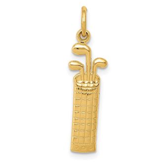 Diamond2Deal 14k Yellow Gold Golf Bag Charm
