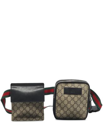 Gucci GG supreme canvas leather belt bag - women - Calf Leather/Canvas/Nylon - One Size - Neutrals