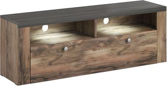 Petits Meubles Mueble tv 1 puerta 140 cm paneles de aglomerado madera oscura