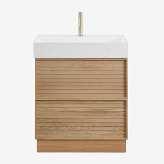 Sklum Conjunto De Mueble De Ba&ntilde;o En Madera Con Lavabo Integrado Jolene Sklum