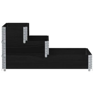 Berkfield Home Stable 3-Tier Raised Bed Black 120x80 cm Solid Wood Pine