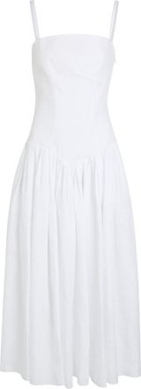 Gabriela Hearst Oriana Linen Midi Dress - White - 42 (UK10 / S)