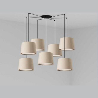 Netlighting Samba Black Beige Pendant Suspension Pendant Lamp 7 Light