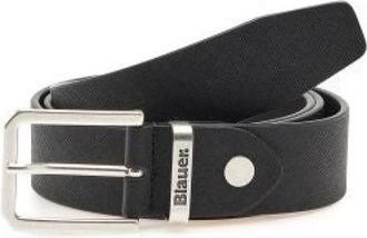 Blauer Italiaanse Leren Riem Zwart Saffiano - Heren - Riemen - Zwart - 105 CM - Leer - Accessoires