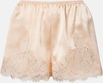 D&ocirc;en Iona lace-trimmed silk shorts