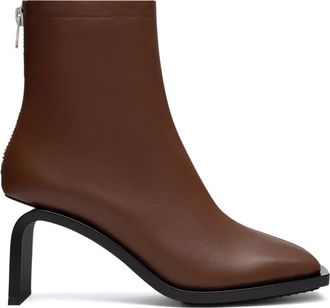 Courr&egrave;ges Stream leather ankle boots - women - Goat Skin/Calf Leather/Calf Leather - 38 - Brown
