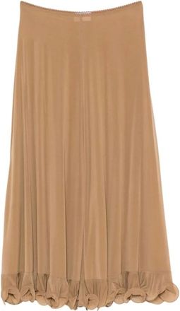 Moschino Rokken, Dames, Bruin, S, Gerimpelde Midi Rok