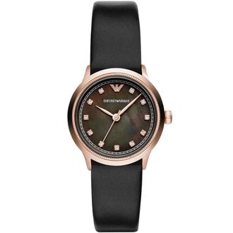 Emporio Armani Accessoires, Dames, Roze, ONE Size, Leer, Alpha XSmall Horloge