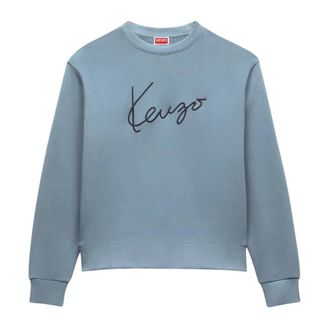 Kenzo Felpa con ricamo Signature - - Sweatshirts & Hoodies - Uomo - Blu - L