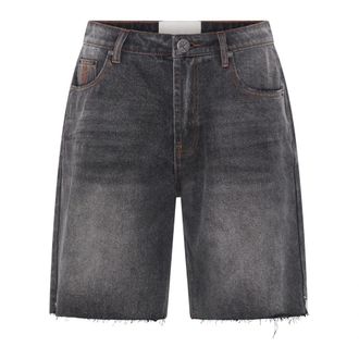 One Teaspoon Mid-Rise Denim Shorts - Dames - Denim shorts - Grijs - W25 - Denim - Korte Broeken