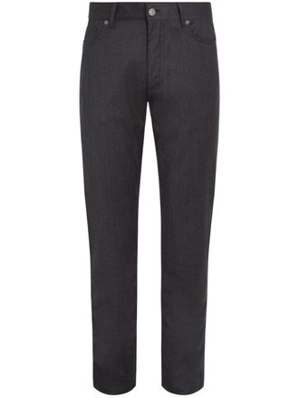 Ermenegildo Zegna Roccia stonewashed wool trousers - Black