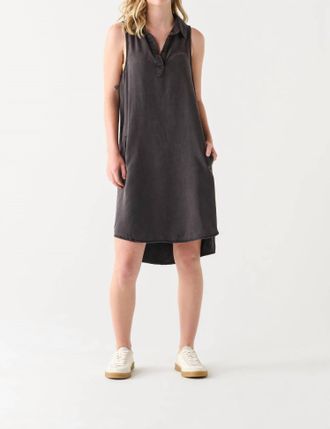Dex Clothing A-Line Tencel Knee Length Dress In New Black Wash