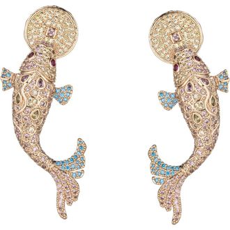 Eye Candy Los Angeles Zoe CZ Koi Fish Drop Earrings in Gold at Nordstrom Rack