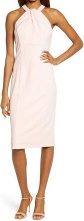 Julia Jordan Twist Neck Sheath Dress in Blush at Nordstrom Rack, Size 10