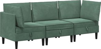vidaXL Juego De Muebles De Sal&oacute;n 3 Uds. Verde Mar Terciopelo Vidaxl