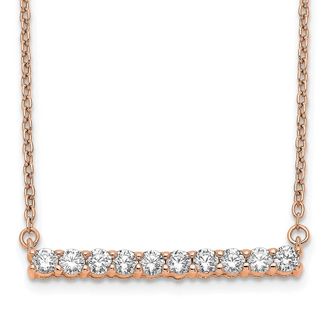 Diamond2Deal 14K Gold 1/2 Ct Lab Grown Diamond Bar Pendant Necklace Clarity VS, Color G-H