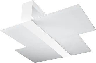Sollux Lighting L&aacute;mpara de techo blanco acero, vidrio alt. 11 cm