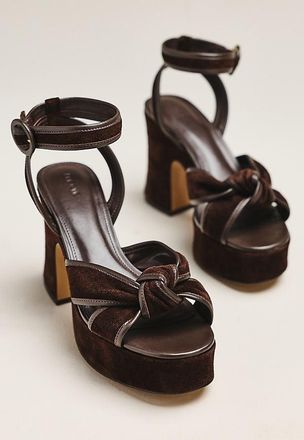 Maeve Knotted Suede Platform Sandals