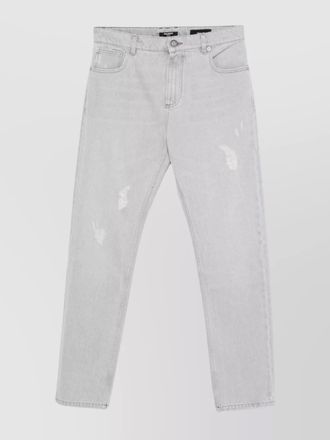 Balmain denim distressed straight-leg trousers