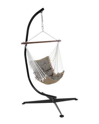 Sunnydaze Tufted Victorian Hammock Swing With C-Stand