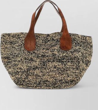Ibeliv tokyo ii woven tote bag leather handles