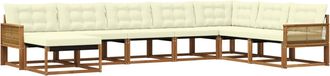 vidaXL Conjunto De Sof&aacute;s De Exterior 8 Uds. Natural Y Crema Vidaxl