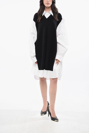 Maison Margiela MM1 Camicia Oversize in Doppio Tessuto Bicolore Maison Margiela