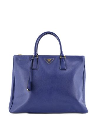 Prada Galleria Double Zip Saffiano Leather Large tote bag - Blauw