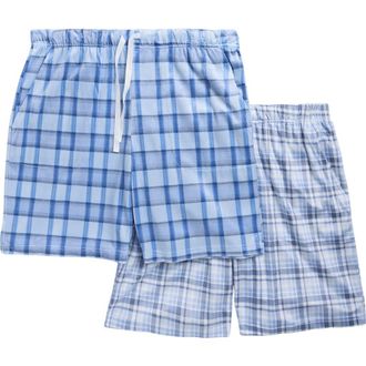 Geoffrey Beene 2-Pack Assorted Plaid Pajama Shorts in Blue Multi at Nordstrom Rack, Size X-Large