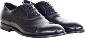Doucal's Glad Leren Oxford Schoen - Heren - Nette schoenen - Zwart - 42 EU - Leer - Schoenen