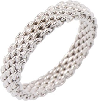 Tiffany & Co. Silver White Gold (18K) Band Ring (Pre-Owned)