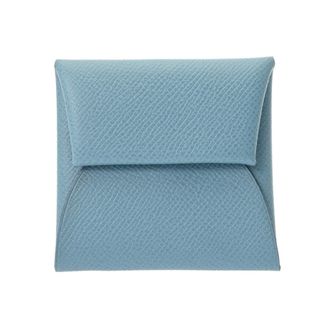 Herm&egrave;s Blue Epsom Leather Coin Purse/Coin Case (Pre-Owned)