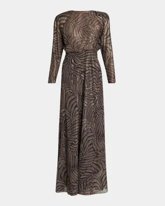 Ralph Lauren Collection Shannen Foiled Chiffon Evening Dress