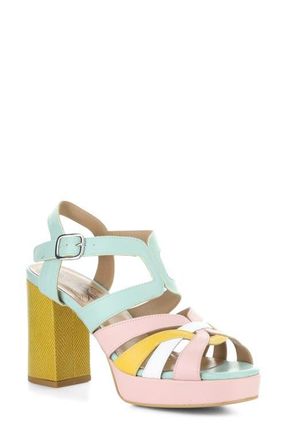FLY London Etir Ankle Strap Platform Sandal in Yellow Multi at Nordstrom, Size 10-10.5Us