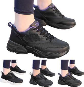 Generic Womens Softshell Trainers Wedge, Womens Wedge Lace Up Trainers, Minimalist Solid Colours Sneakers Fashion Comfortable Sneakers Lightweight Anti-Slip R