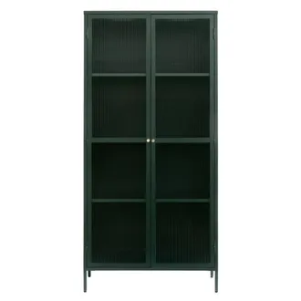 DRAWER Alacena de 2 puertas de cristal y metal H190cm - Verde oscuro