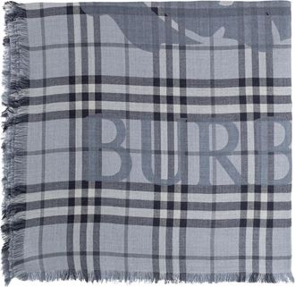 Burberry Logo Sjaal - unisex - Sjaals - Blauw - ONE Size - Wol - Accessoires