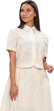 Liu Jo Dames, Blouses & Shirts, Beige, Maat: XS Katoen