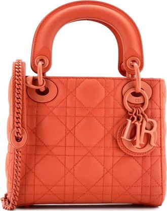 Dior Ultra Matte Lady Dior Chain Bag Cannage Quilt Calfskin Mini shoulder bag - Oranje