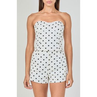 endless rose Dot Tube Top in White/black at Nordstrom, Size X-Small